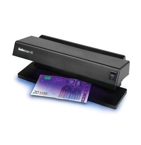 SAFESCAN 45 UV Counterfeit detector Black, Suitable for Banknotes, ID documents, Number of detection points 1