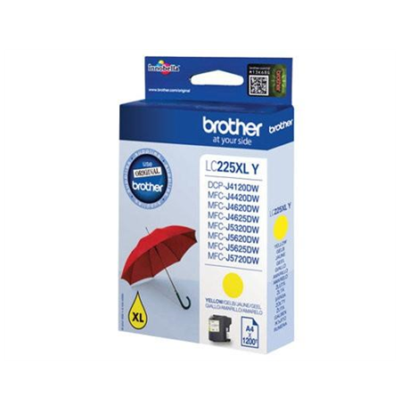 Brother LC225XLY Ink Cartridge, Yellow