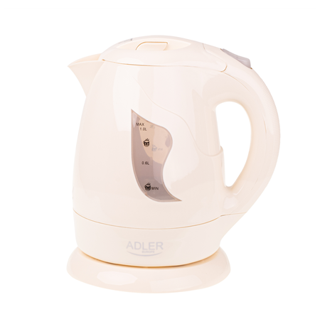 Adler Kettle AD 08 b Standard, Plastic, Beige, 850 W, 360° rotational base, 1 L
