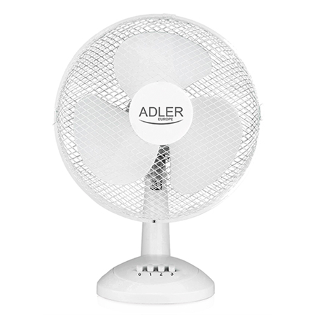 Adler AD 7303 Desk Fan, Number of speeds 3, 80 W, Oscillation, Diameter 30 cm, White