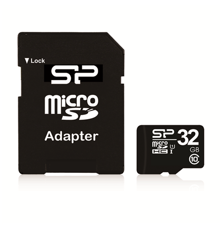 Silicon Power 32 GB, MicroSDHC, Flash memory class 10, SD adapter