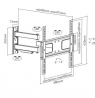 Sunne Wall mount, 23-42-EAX2, 32-55 ", Full motion, Maximum weight (capacity) 50 kg, Black