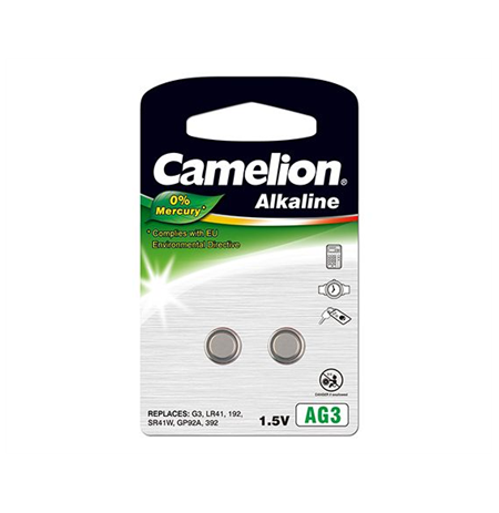 Camelion AG3/LR41/LR736/392, Alkaline Buttoncell, 2 pc(s)