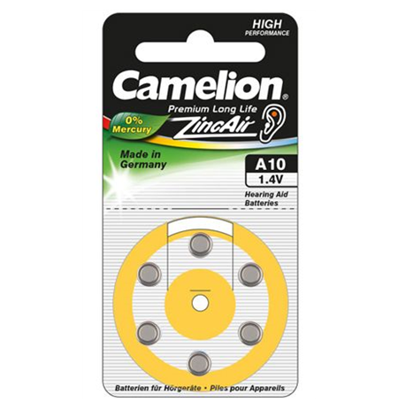 Camelion A10/DA10/ZL10, Zinc air cells, 6 pc(s)