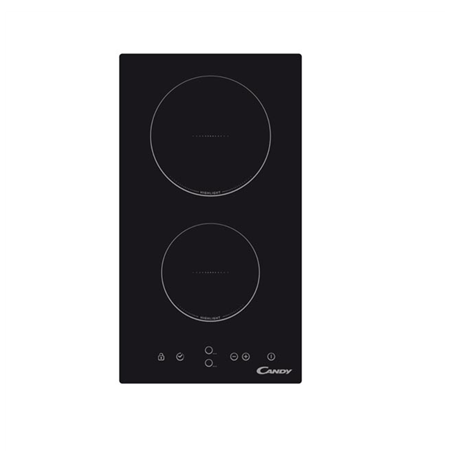 Candy Domino CDH 30 Vitroceramic, Number of burners/cooking zones 2, Touch, Timer, Black, Display