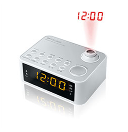 Muse Clock radio  M-178PW White, 0.9 inch amber LED, with dimmer