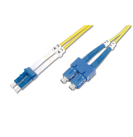 Digitus Patch Cord FO, Duplex, LC to SC SM OS2 09/125 µ, 2 m Yellow