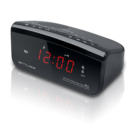Muse Clock radio PLL M-12CR Black, Alarm function