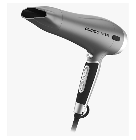Carrera Hair dryer No. 531 2400 W, Number of temperature settings 3, Ionic function, Diffuser nozzle, Grey/Black