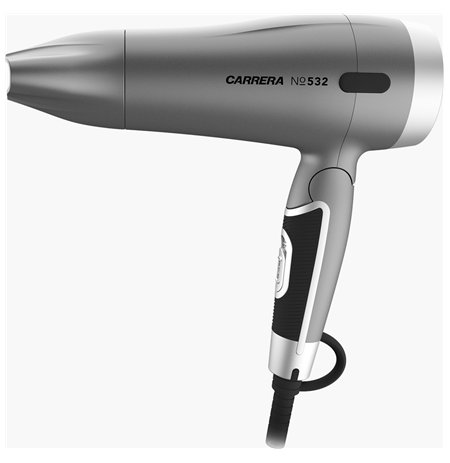 Carrera Hair dryer  No. 532 1600 W, Number of temperature settings 2, Ionic function, Grey/Black