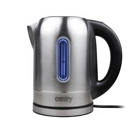 Camry Kettle CR 1253 With electronic control, 2200 W, 1.7 L, Stainless steel, Stainless steel, 360° rotational base