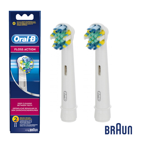 Oral-B Floss Action  EB25-2 For adults, Heads, Number of brush heads included 2, White