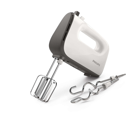 Philips Mixer HR3740/00 Hand Mixer, 450 W, Number of speeds 5, Turbo mode, White/Grey