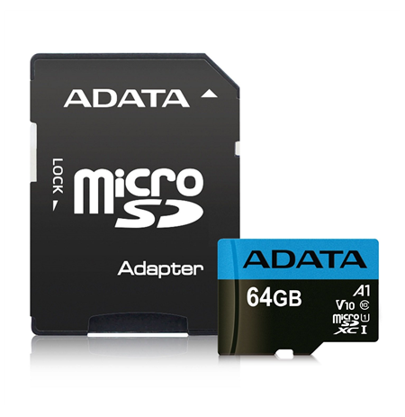 ADATA Premier UHS-I 64 GB, MicroSDXC, Flash memory class 10, Adapter