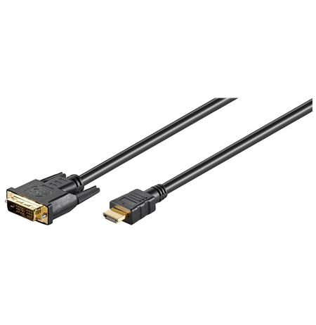 Goobay DVI-D/HDMI cable, gold-plated HDMI cable, 1.5 m, Black