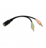 Logilink | Audio Adapter 3.5 Stereo 4-Pin Female to 2 x 3.5 Stereo Male | 4-pin 3.5 mm stereo jack | 2 x 3-pin stereo female soc