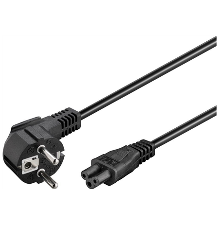 Goobay Power supply cord (CEE/7/7 to mickey), angled 68004 1.8 m, Black