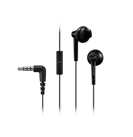 Panasonic Headphones RP-TCM55E-K Wired, In-ear, Microphone, 3.5 mm, Black