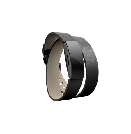 Fitbit Inspire Accessory Double Leather Wrap, one size, black