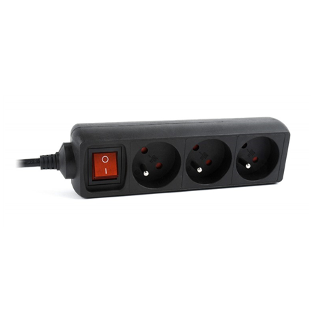 EnerGenie EG-PSU3F-01 UPS power strip, 3 FR sockets, 10 A, C14 plug, 0.6 m cable, black EnerGenie 0.6 m