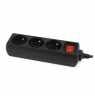 EnerGenie EG-PSU3F-01 UPS power strip, 3 FR sockets, 10 A, C14 plug, 0.6 m cable, black EnerGenie 0.6 m