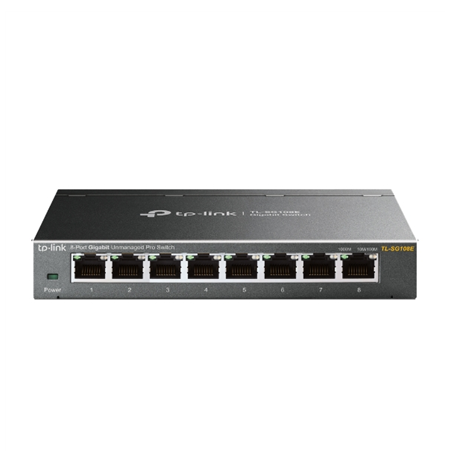 TP-LINK Switch TL-SG108E Web managed, Wall mountable, 1 Gbps (RJ-45) ports quantity 8, Power supply type External