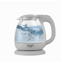 Adler | Kettle | AD 1283G | Standard | 1100 W | 1 L | Plastic/Glass | 360° rotational base | Grey