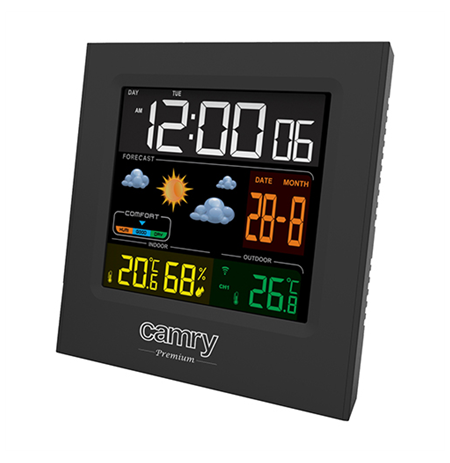 Camry Weather station CR 1166 Black, Date display