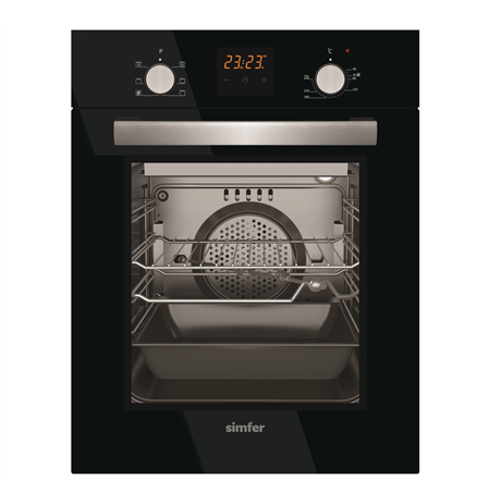 Simfer Oven 4207BERSP 47 L, Black, Easy to clean, Pop-up knobs, Width 45 cm, Built in