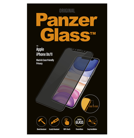 PanzerGlass P2665 Apple, iPhone Xr/11, Tempered glass, Black, Case friendly with Privacy filter