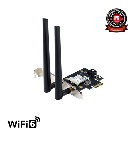 ASUS  PCE-AX3000  (802.11ax) AX3000 Dual-Band PCIe Wi-Fi 6 Asus 2 external antennas Bluetooth 5.0