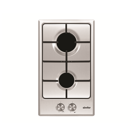 Simfer Hob H3.200.VGRIM Gas, Number of burners/cooking zones 2, Rotary knobs, Stainless steel