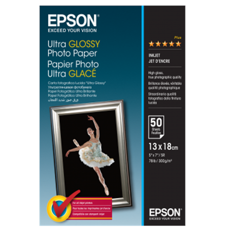 Epson Ultra Glossy Photo Paper 50 sheets, 13 x 18 cm, 300 g/m²