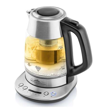 ETA Kettle Crystela Premium ETA915390000 Electric, 2200 W, 1.5 L, Glass, 360° rotational base, Stainless steel/Glass