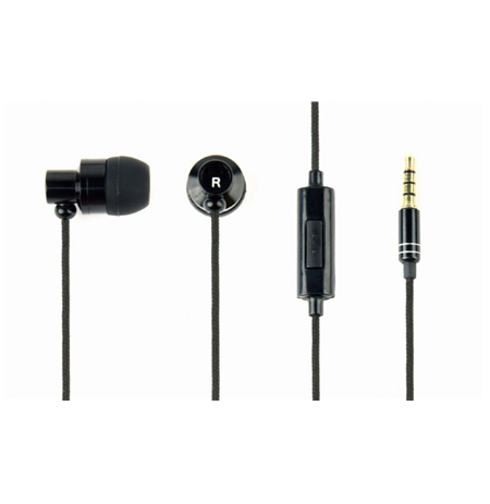 Gembird Metal earphones with microphone "Paris" 3.5 mm, Black, Built-in microphone