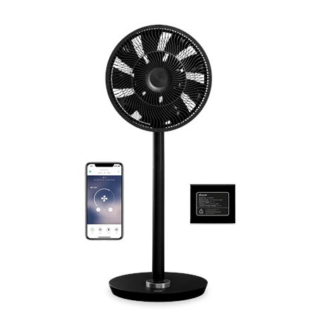 Duux Smart Fan Whisper Flex Smart Black with Battery Pack Stand Fan