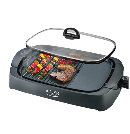 Adler Electric Grill AD 6610 Table, 3000 W, Black, Glass lid