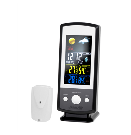 Mesko MS 1177 Weather station, Black, Colorful Digital Display