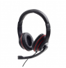 GEMBIRD MHS-03-BKRD Stereo headset with microphone black color with red ring