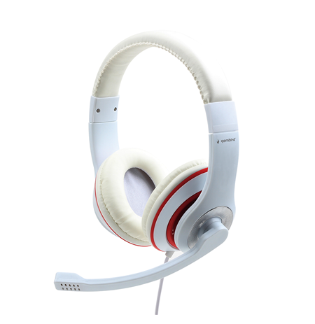 Gembird Stereo Headset MHS 03 WTRD White with Red Ring, Headset