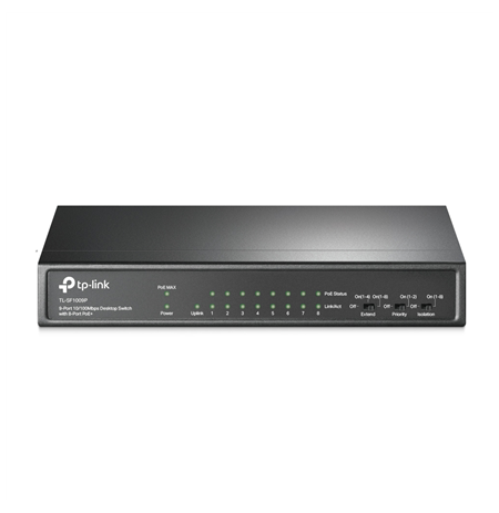 TP-LINK Switch TL-SF1009P Unmanaged, Desktop, 10/100 Mbps (RJ-45) ports quantity 9, PoE+ ports quantity 8