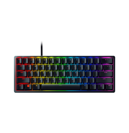 Razer Huntsman Mini 60%, Gaming keyboard, Opto-Mechanical, RGB LED light, NORD, Black, Wired