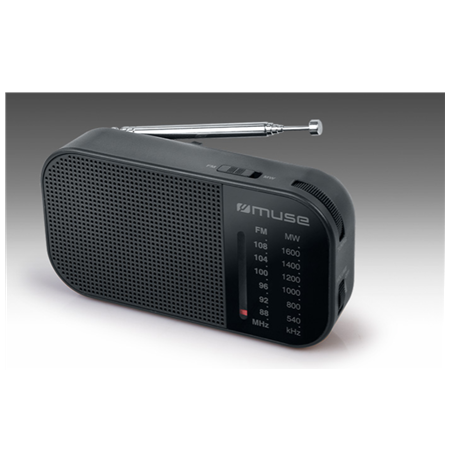 Muse M-025 R, Portable radio, Black