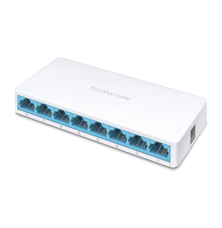 Mercusys Switch MS108 Unmanaged, Desktop, 10/100 Mbps (RJ-45) ports quantity 8, Power supply type External