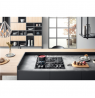Hotpoint Hob HAGS 61F/BK Gas on glass, Number of burners/cooking zones 4, Rotary knobs, Black