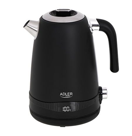 Adler Kettle AD 1295b Electric, 2200 W, 1.7 L, Stainless steel, 360° rotational base, Black