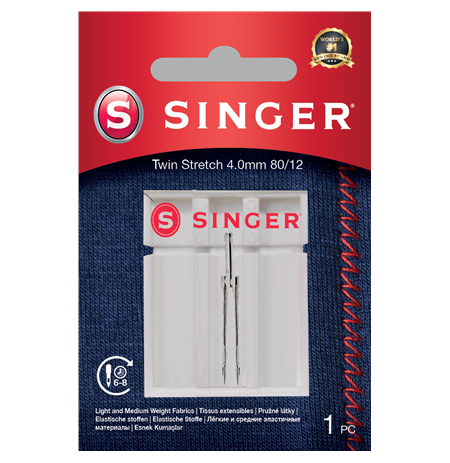 Singer Twin Stretch Needle, Decorative, 4.0 80/12 1PK