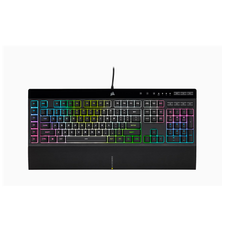 Corsair K55 RGB PRO XT Gaming keyboard, RGB LED light, US, Wired, Black