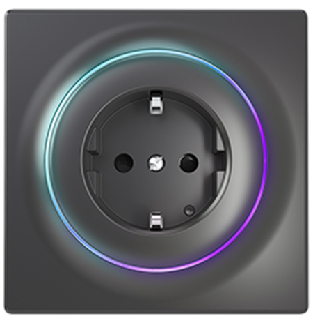 FIBARO Walli Outlet type F, Black Z-Wave EU