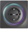 FIBARO Walli Outlet type F, Black Z-Wave EU | Fibaro